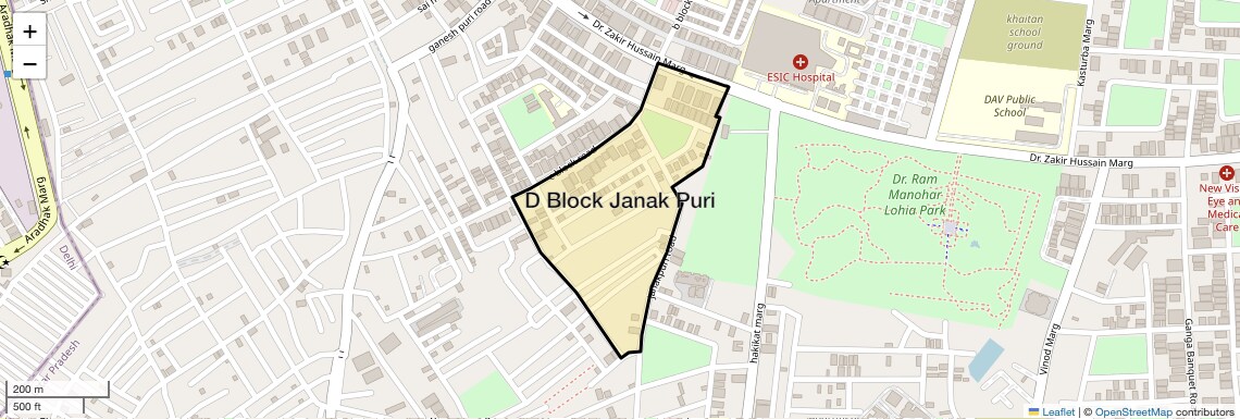 Location Map of D Block Janak Puri, Ghaziabad