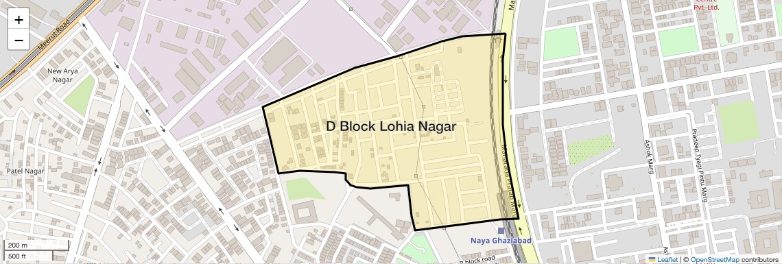 Location Map of D Block Lohia Nagar, Ghaziabad