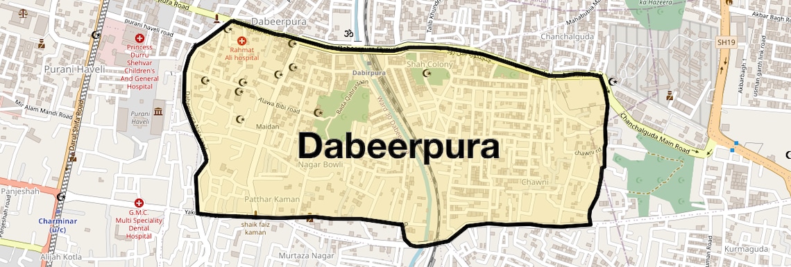 Location Map of Dabeerpura, Hyderabad