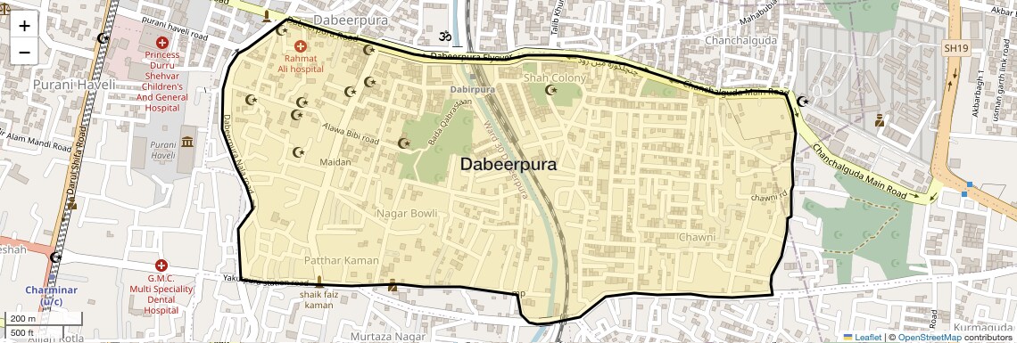 Location Map of Dabeerpura, Hyderabad