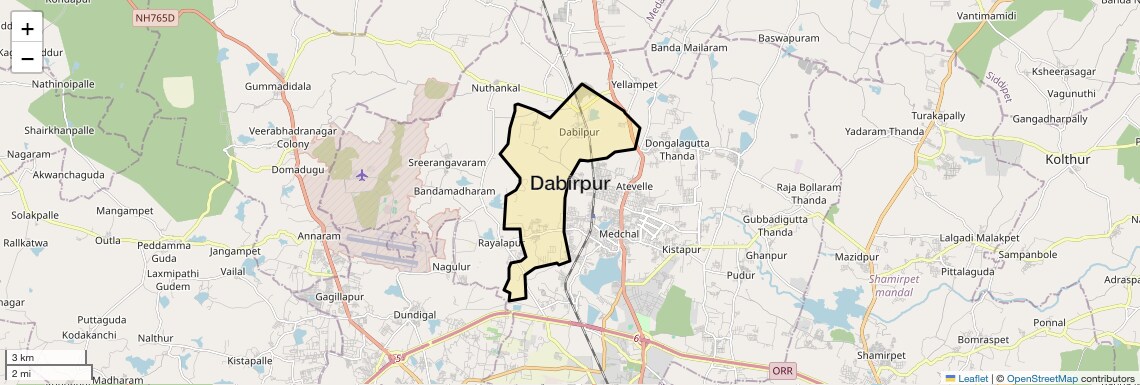 Location Map of Dabirpur, Hyderabad