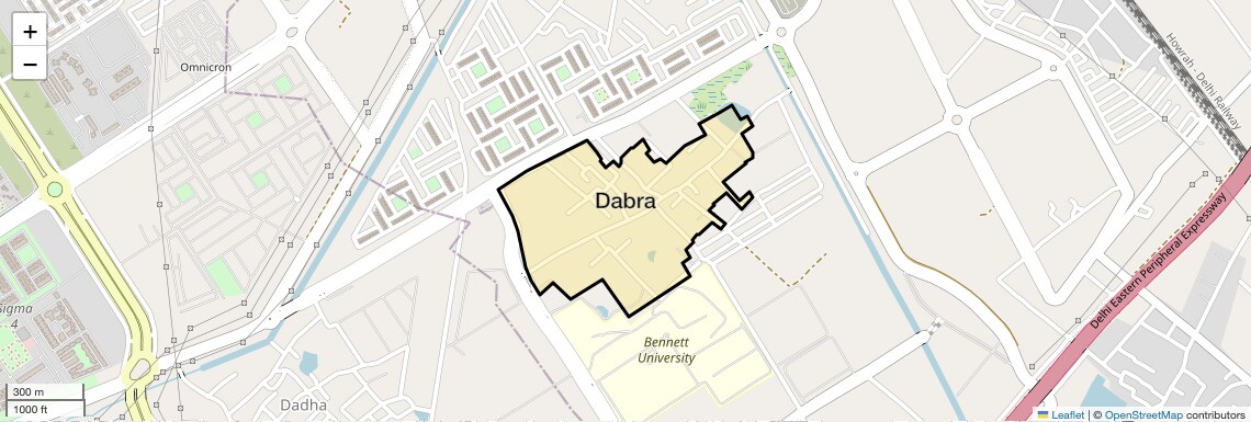 Location Map of Dabra, Greater Noida