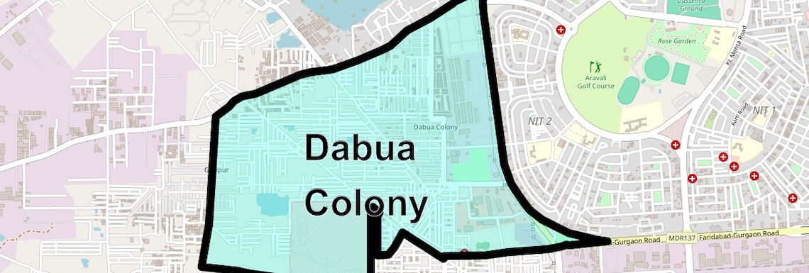 Location Map of Dabua Colony, Faridabad
