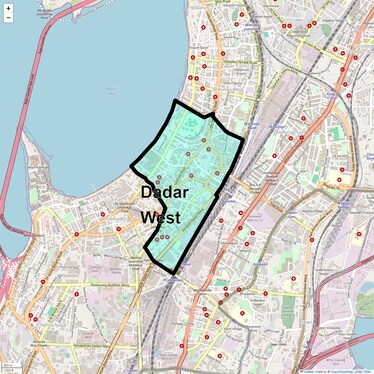 Location Map of Dadar West, Mumbai