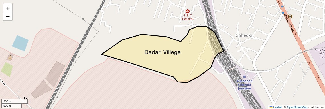 Location Map of Dadari Villege, Allahabad