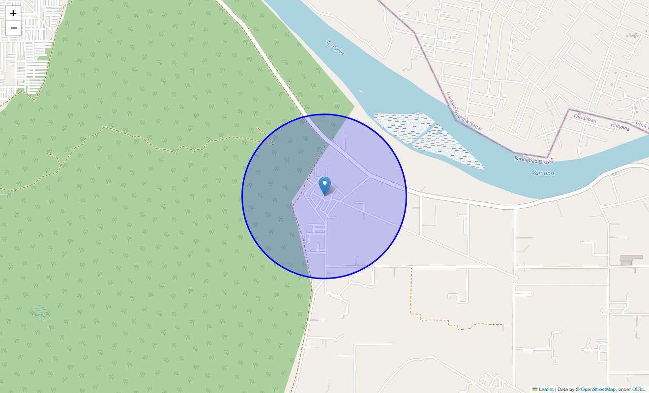 Location Map of Dadasiya, Faridabad