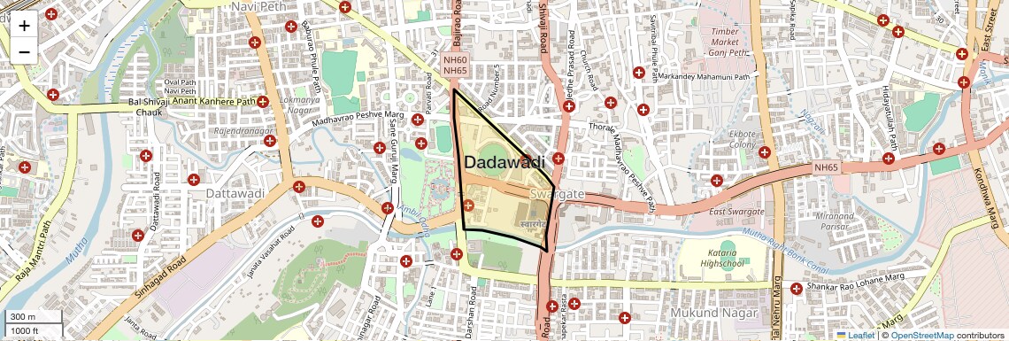 Location Map of Dadawadi, Pune