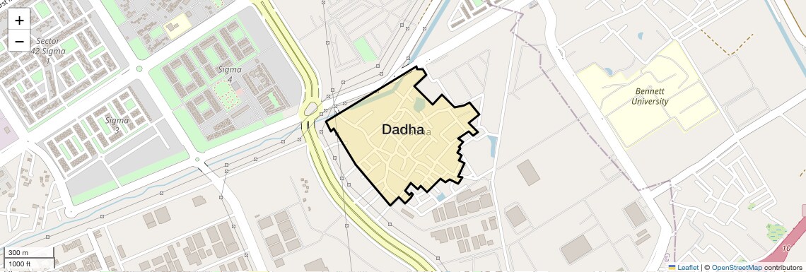 Location Map of Dadha, Greater Noida