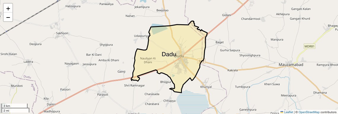 Location Map of Dadu, Jaipur