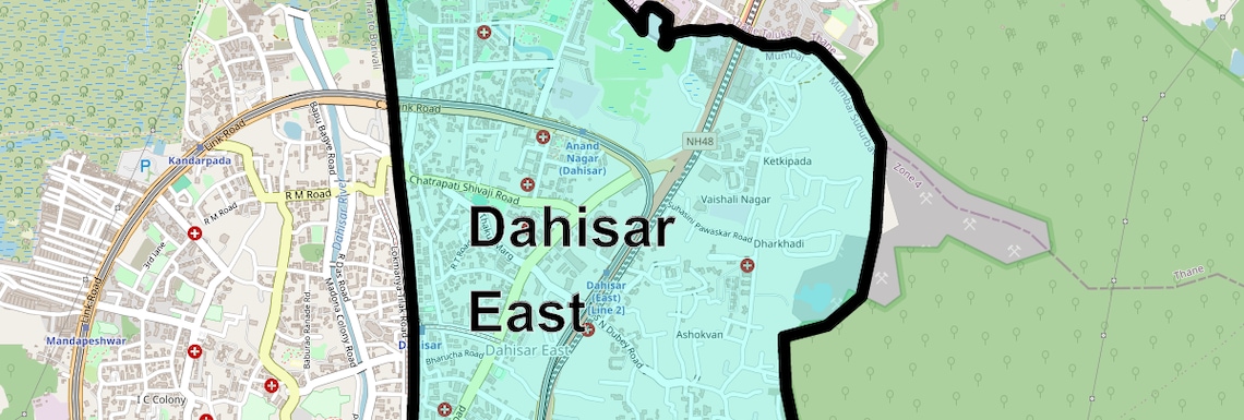 Location Map of Dahisar East, Mumbai