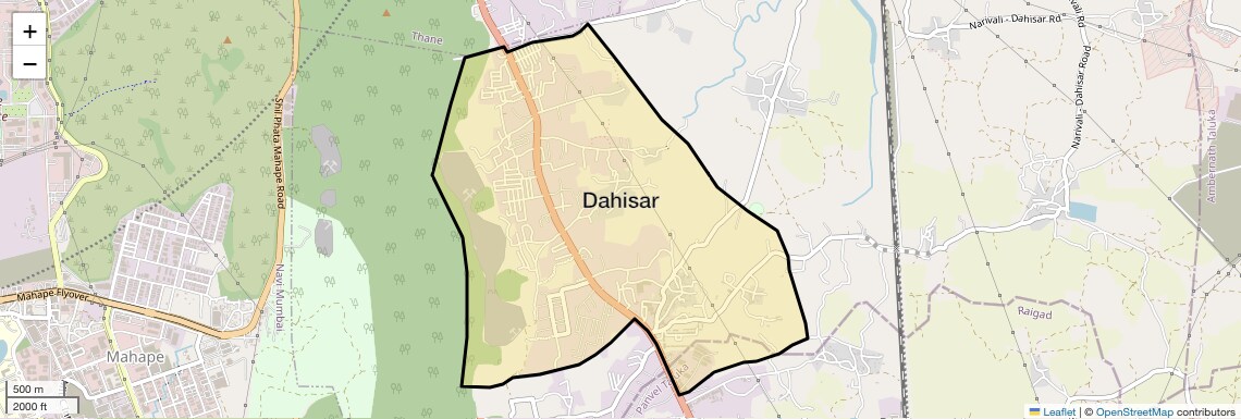 Location Map of Dahisar, Thane