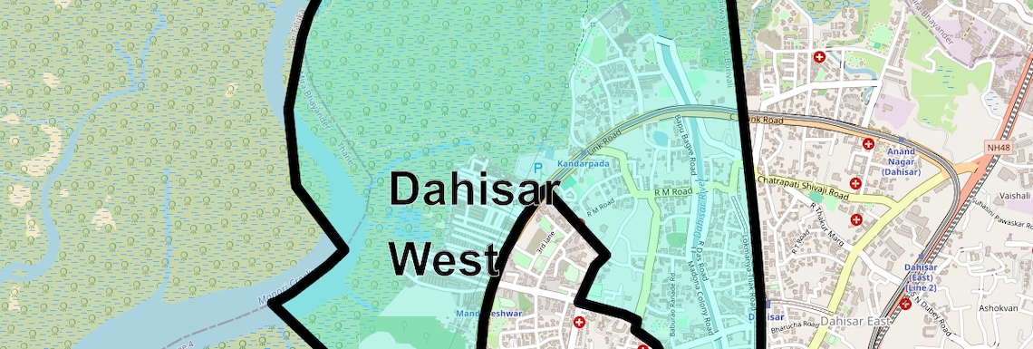 Location Map of Dahisar West, Mumbai