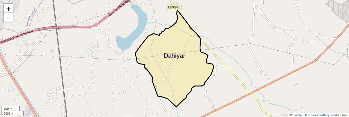 Location Map of Dahiyar, Lucknow