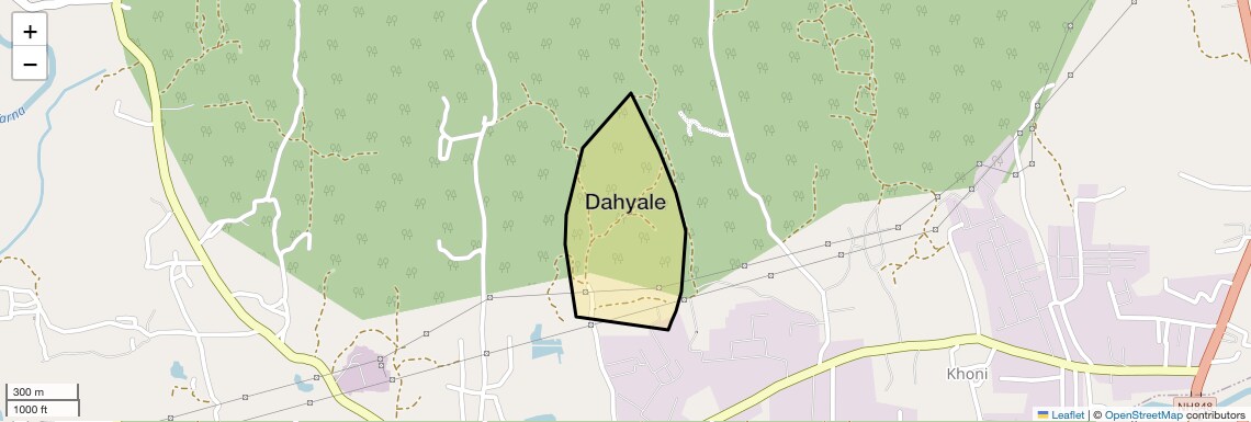 Location Map of Dahyale, Thane