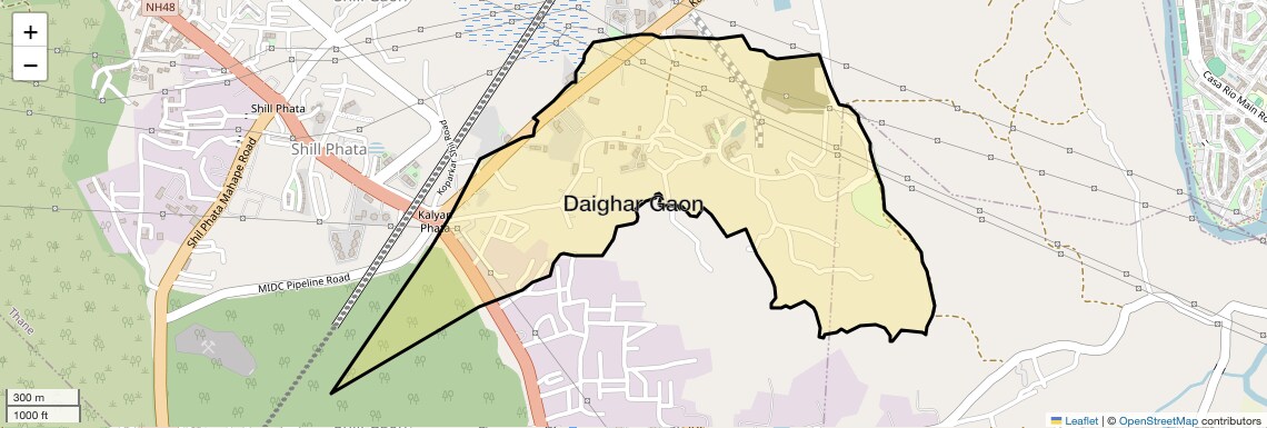 Location Map of Daighar Gaon, Thane