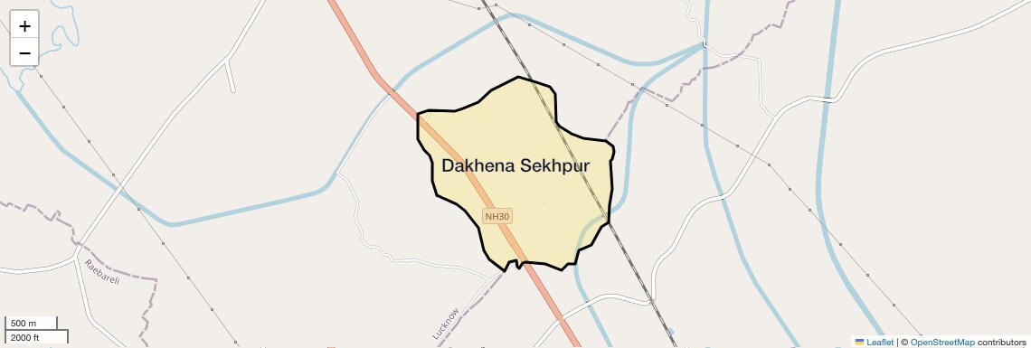 Location Map of Dakhena Sekhpur, Lucknow