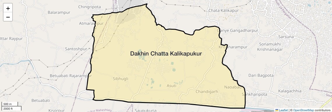 Location Map of Dakhin Chatta Kalikapukur, Kolkata