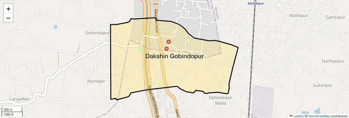 Location Map of Dakshin Gobindopur, Kolkata
