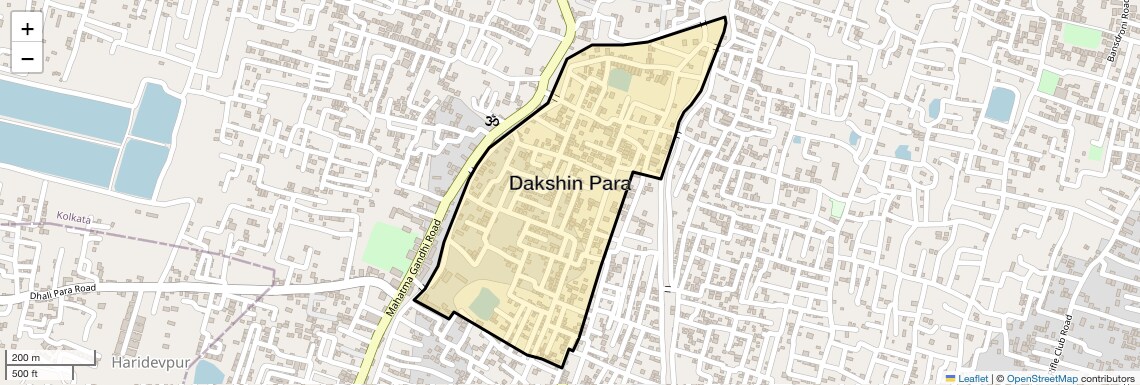 Location Map of Dakshin Para, Kolkata