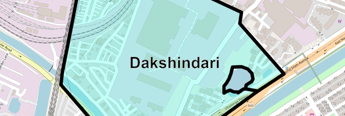 Location Map of Dakshindari, Kolkata