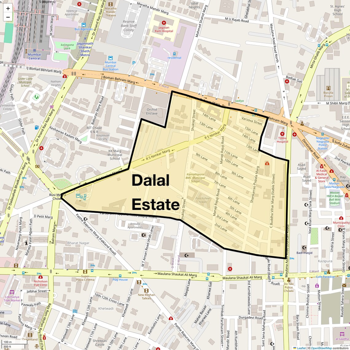 Location Map of Dalal Estate, Mumbai