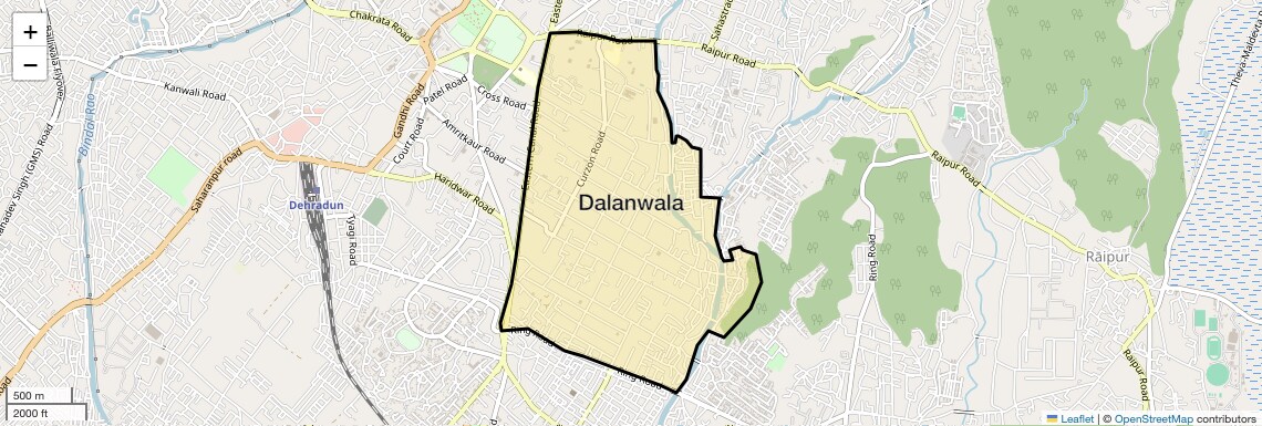 Location Map of Dalanwala, Dehradun