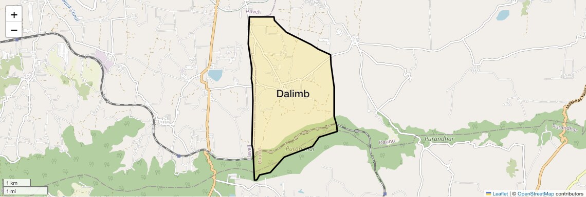 Location Map of Dalimb, Pune