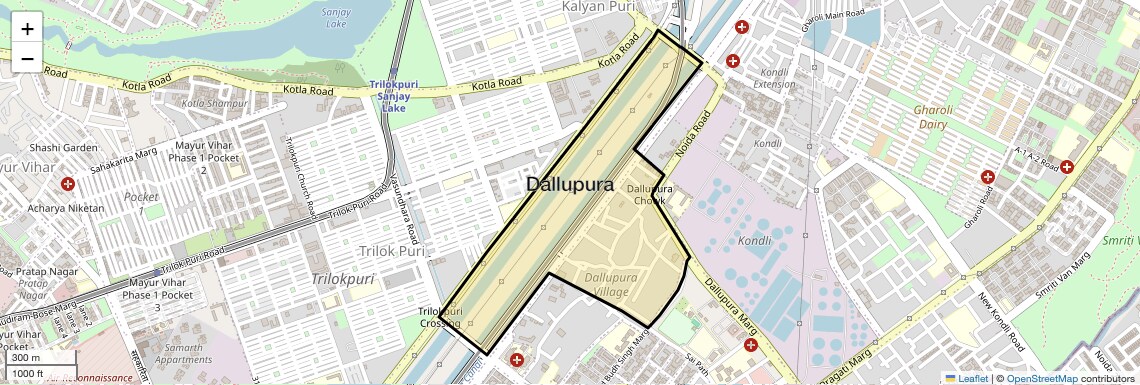 Location Map of Dallupura, Delhi