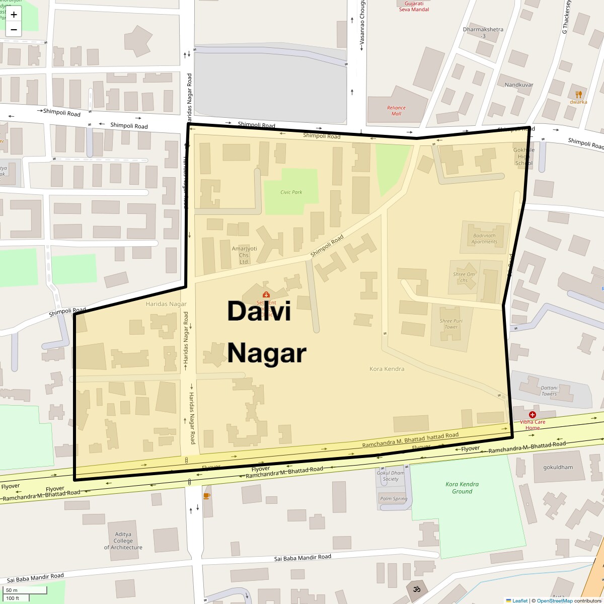 Location Map of Dalvi Nagar, Mumbai