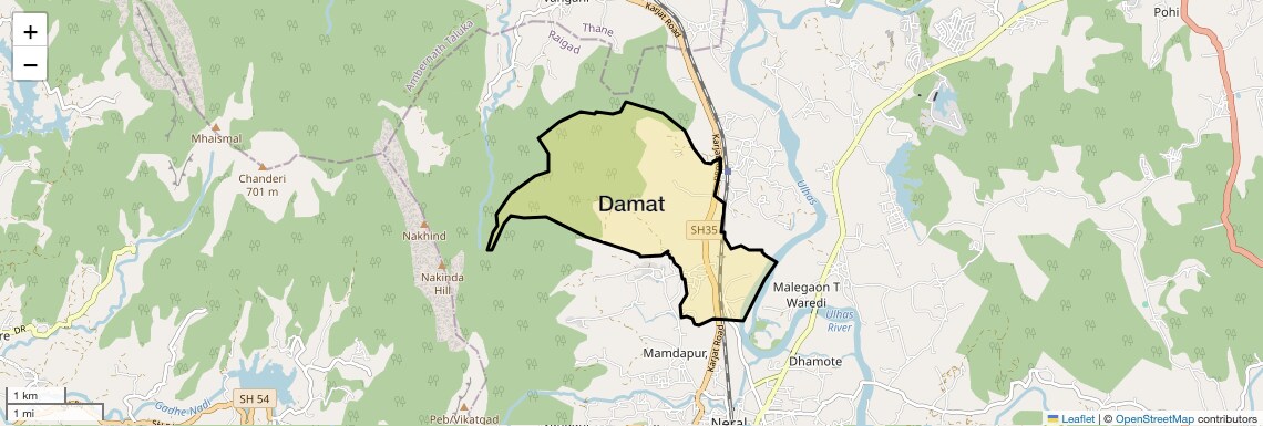 Location Map of Damat, Navi Mumbai