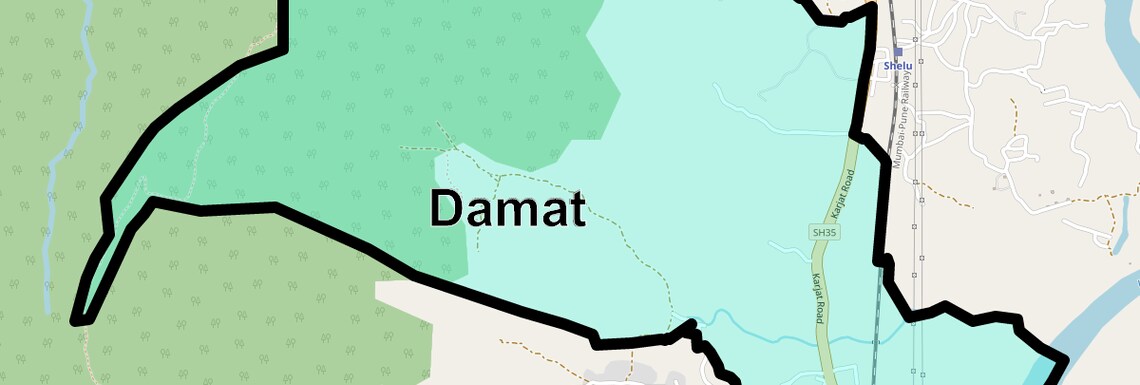 Location Map of Damat, Navi Mumbai