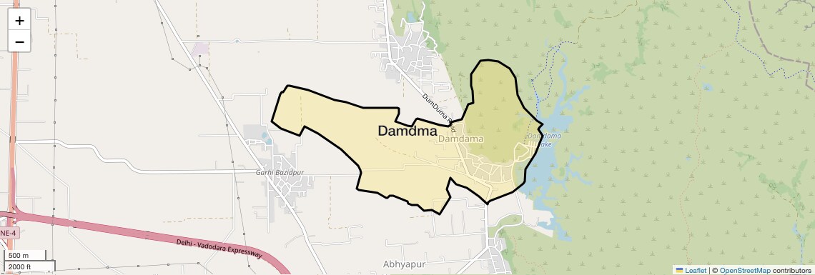 Location Map of Damdma, Gurgaon