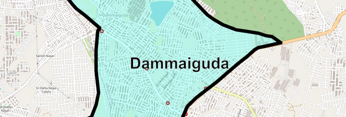 Location Map of Dammaiguda, Hyderabad