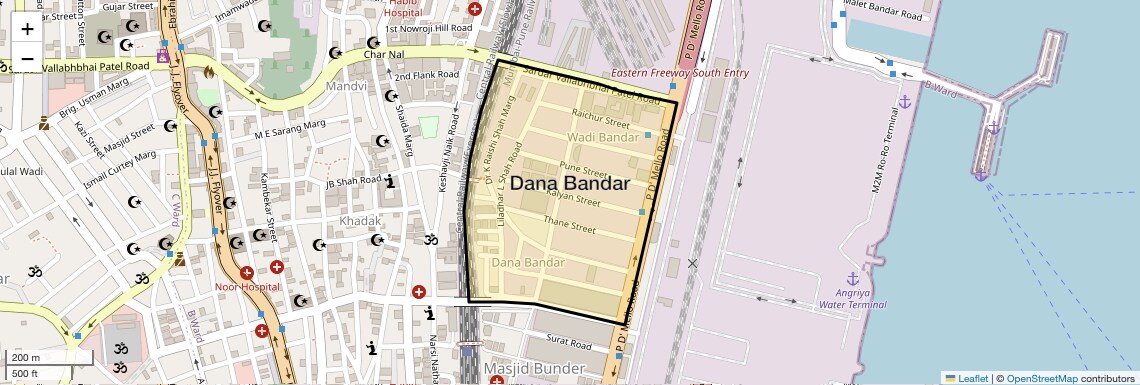 Location Map of Dana Bandar, Mumbai