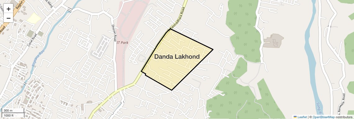 Location Map of Danda Lakhond, Dehradun