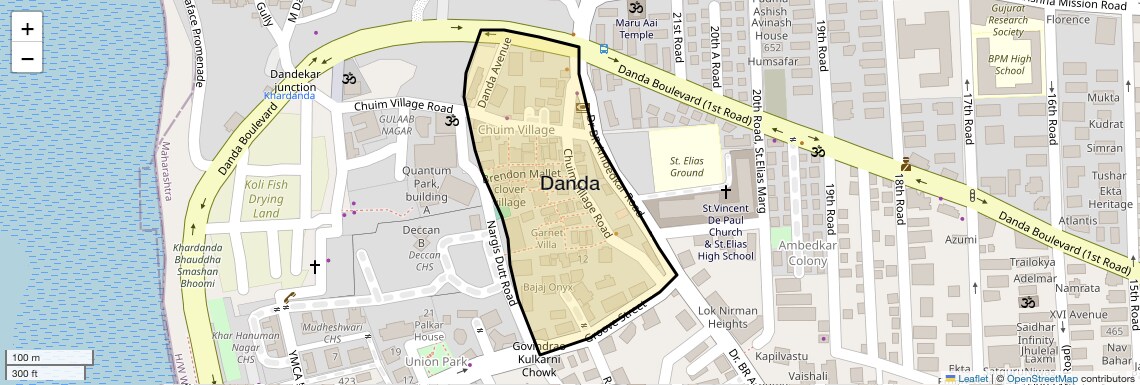 Location Map of Danda, Mumbai