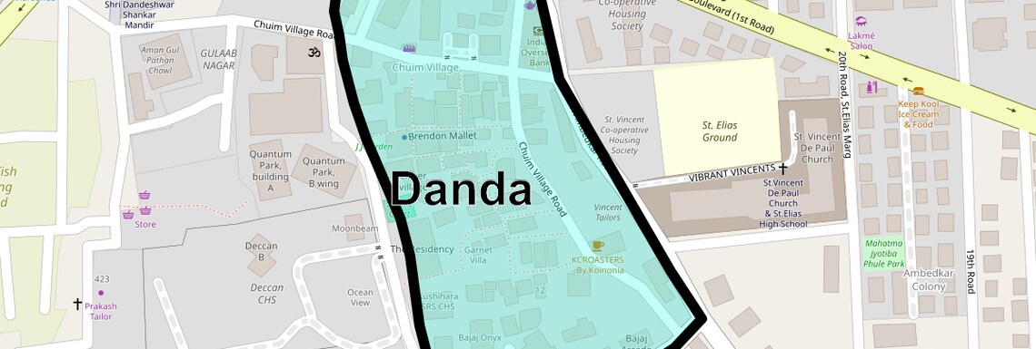 Location Map of Danda, Mumbai