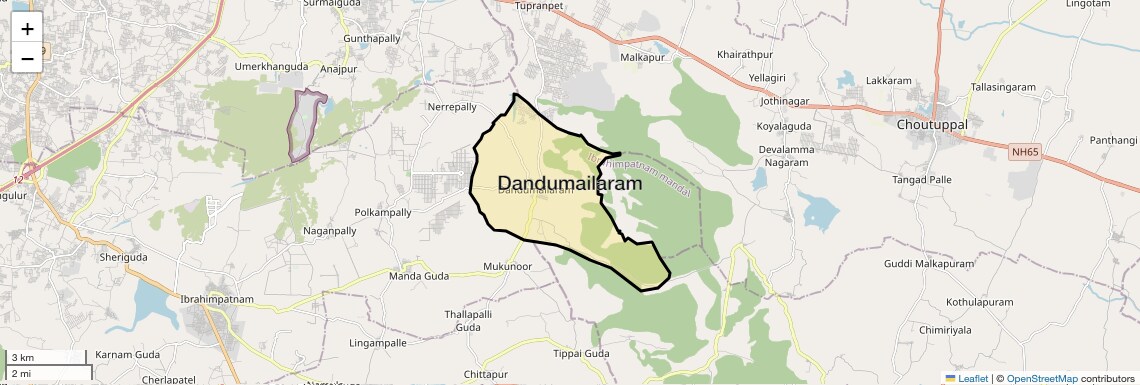 Location Map of Dandumailaram, Hyderabad