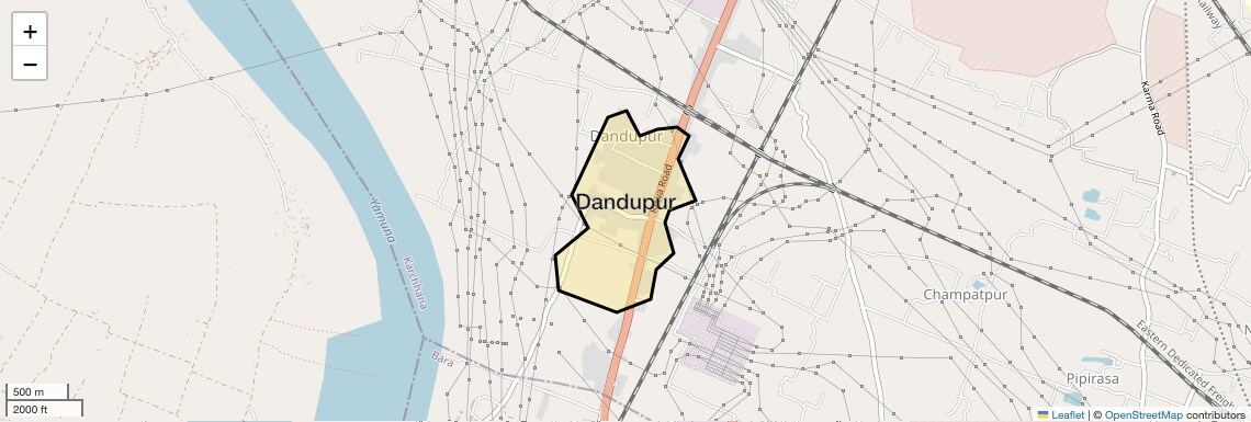 Location Map of Dandupur, Allahabad