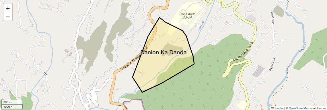 Location Map of Danion Ka Danda, Dehradun