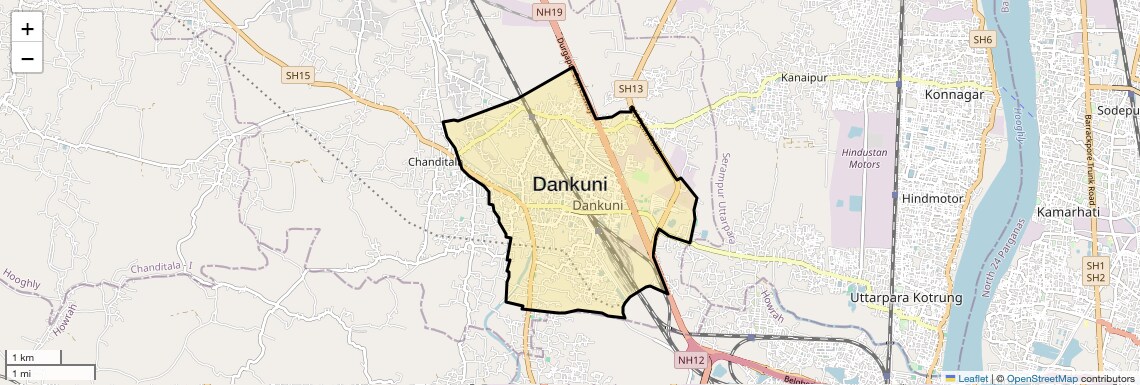 Location Map of Dankuni, Kolkata