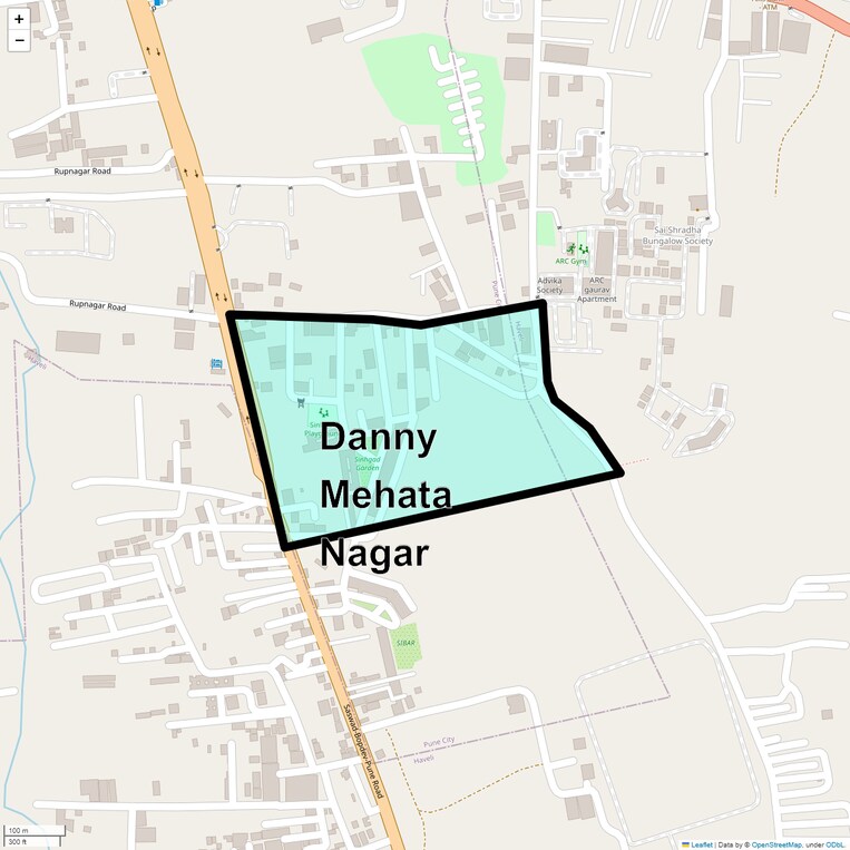 Location Map of Danny Mehata Nagar