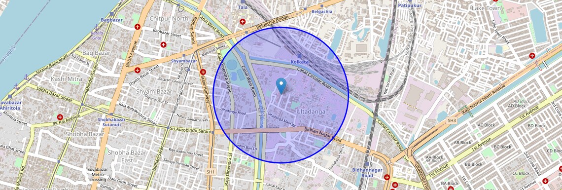 Location Map of Danspara, Kolkata