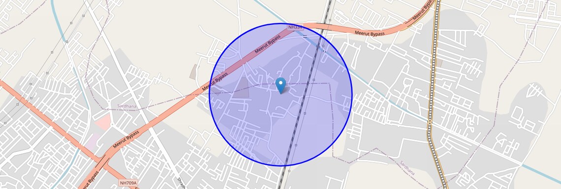 Location Map of Dantal, Meerut