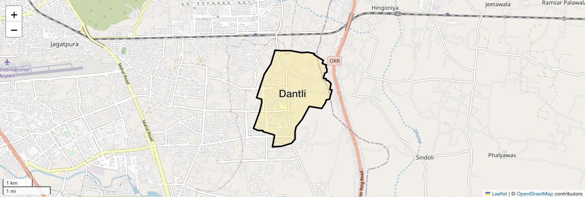 Location Map of Dantli, Jaipur