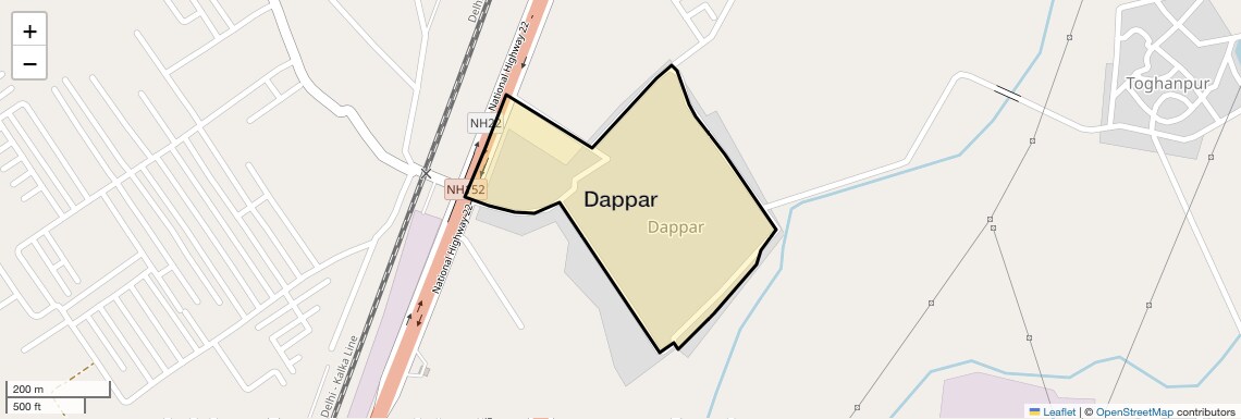 Location Map of Dappar, Chandigarh