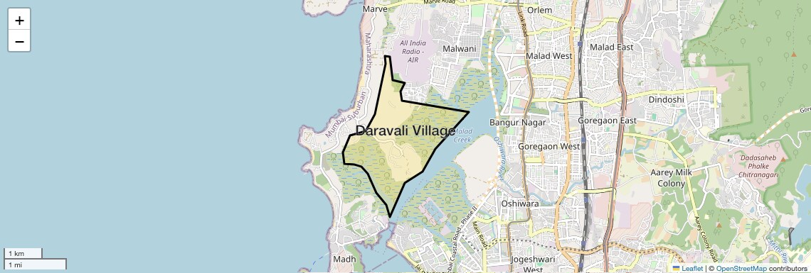 Location Map of Daravali Village, Mumbai