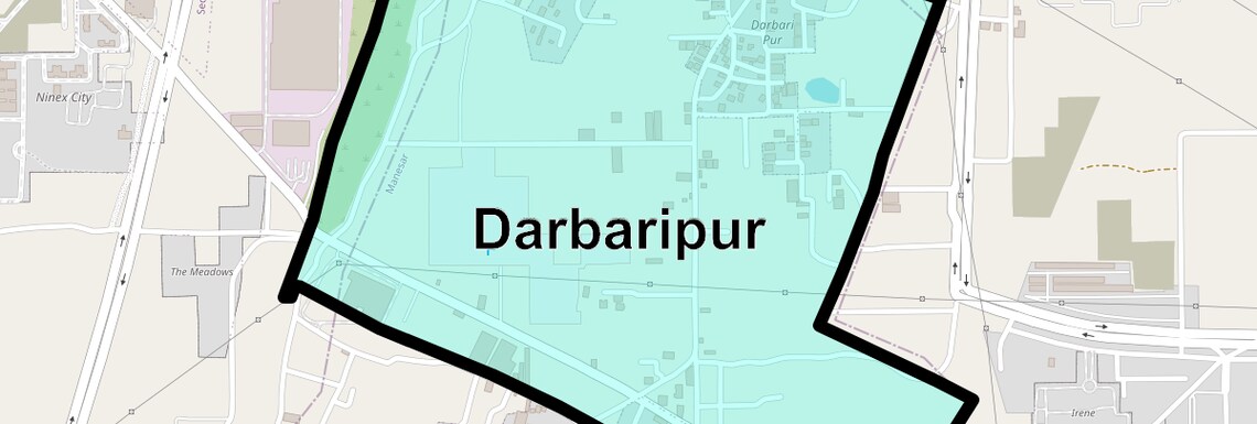 Location Map of Darbaripur, Gurgaon