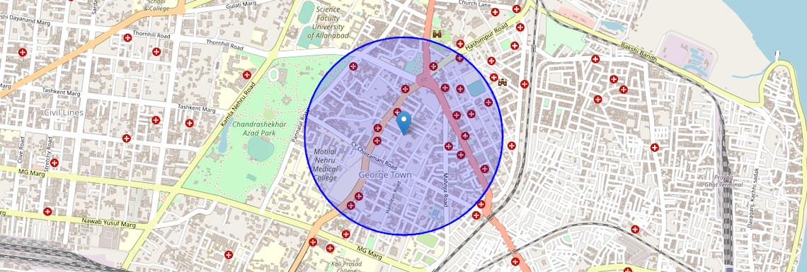 Location Map of Darbhanga Colony, Allahabad