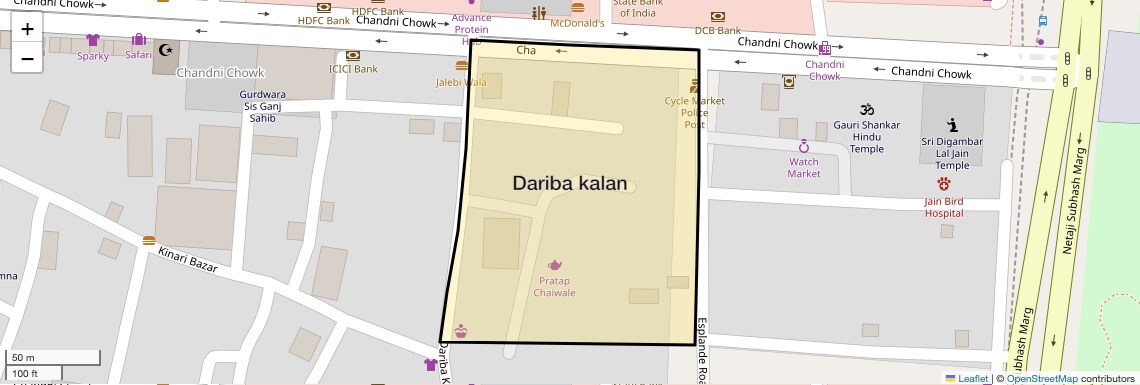 Location Map of Dariba Kalan, Delhi